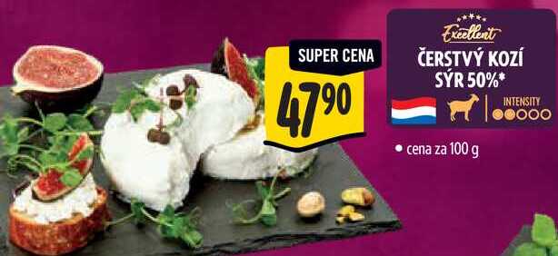 ČERSTVÝ KOZÍ SYR 50%, cena za 100 g  