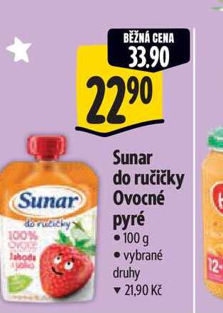 Sunar do ručičky Ovocné pyré 100 g