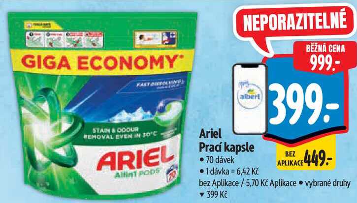   Ariel Prací kapsle 70 dávek  