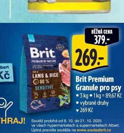   Brit Premium Granule pro psy 3 kg  