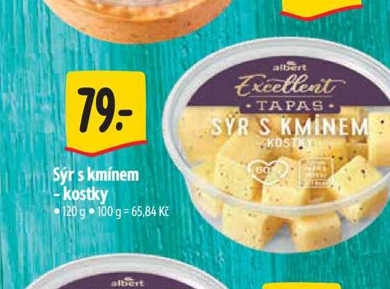 Sýr s kmínem kostky 120 g 