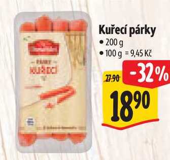 Kuřecí párky, 200 g 