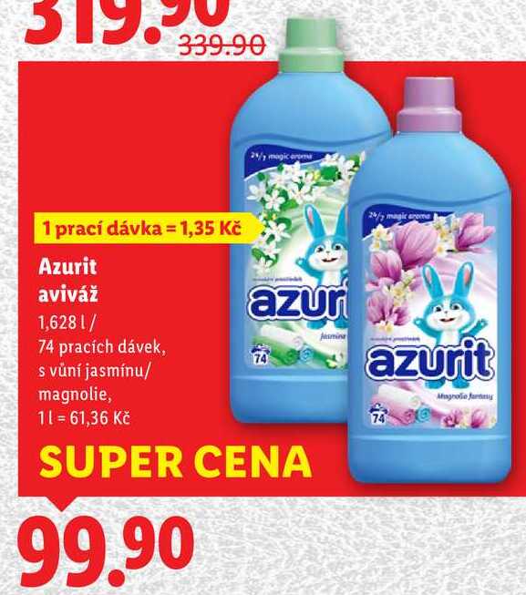 Azurit aviváž, 1,628 l/ 74 pracích dávek