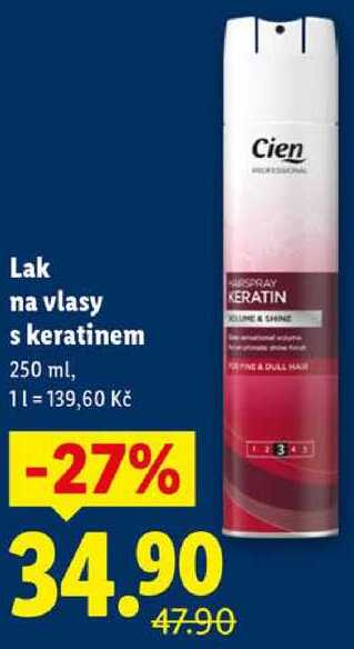 Lak na vlasy s keratinem, 250 ml