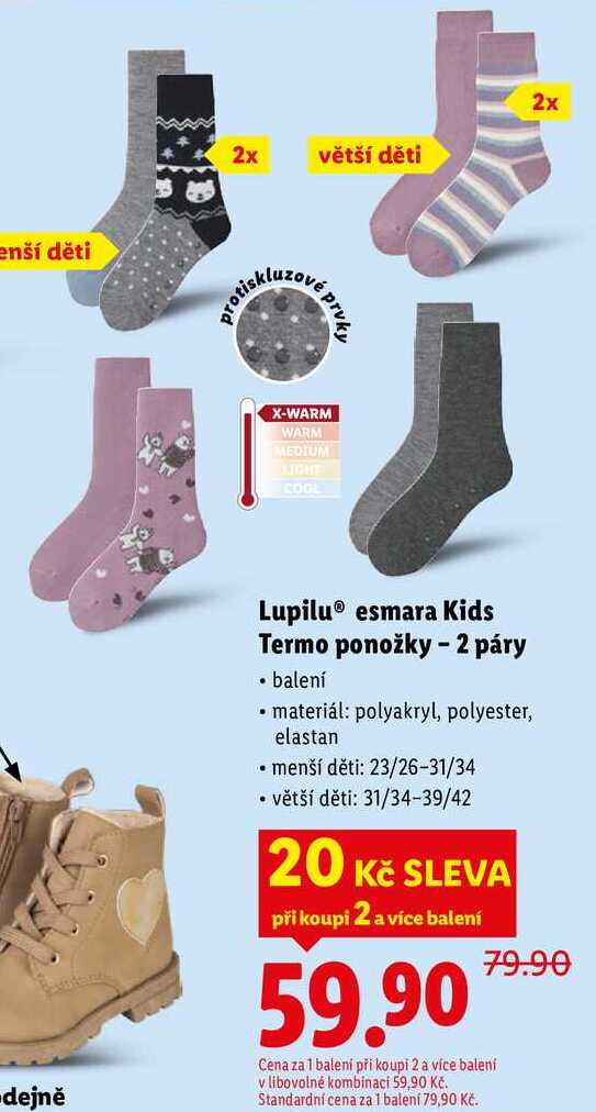 Lupilu esmara Kids Termo ponožky - 2 páry 