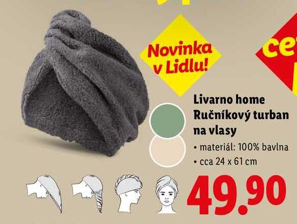 Livarno home Ručníkový turban na vlasy