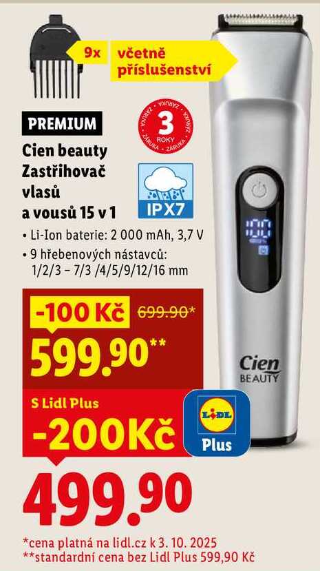 Cien beauty Zastřihovač vlasů a vousů 15 v 1