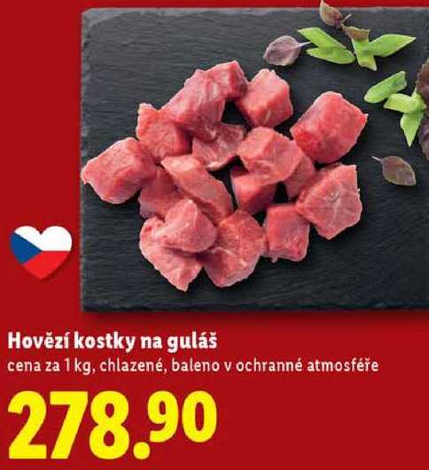 Hovězí kostky na guláš, cena za 1 kg