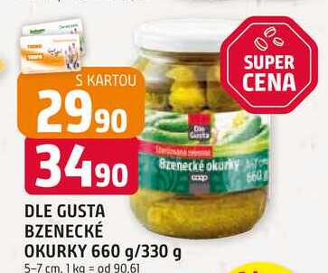DLE Gusta Bzenecké okurky 660 g/330 g 5-7 cm