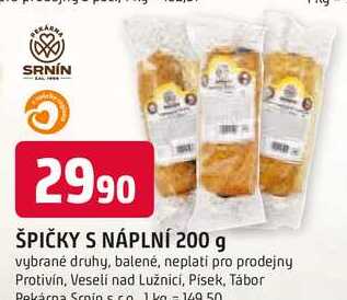 ŠPIČKY S NÁPLNÍ 200 g 