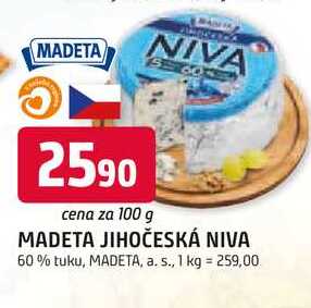 MADETA JIHOČESKÁ NIVA 60% tuku, 100g