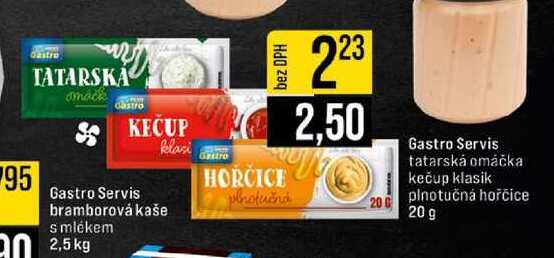 Gastro Servis tatarská omáčka / kečup klasik / plnotučná hořčice 20 g 