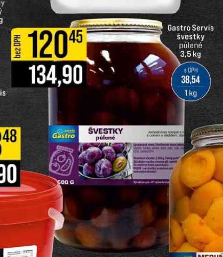 Gastro Servis švestky půlené 3,5 kg 