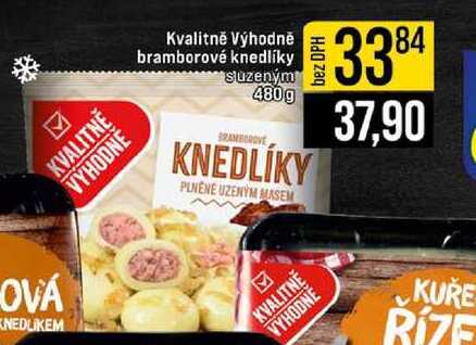 Kvalitně Výhodně bramborové knedlíky s uzeným 480g  