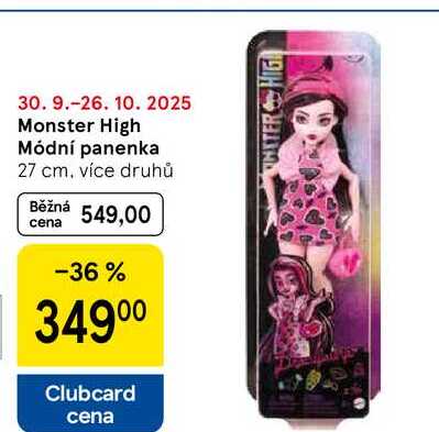 Monster High Módní panenka 27 cm. více druhů 