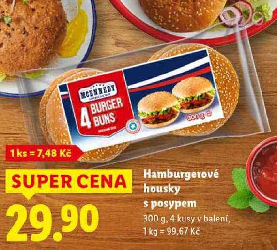 Hamburgerové housky s posypem, 300 g