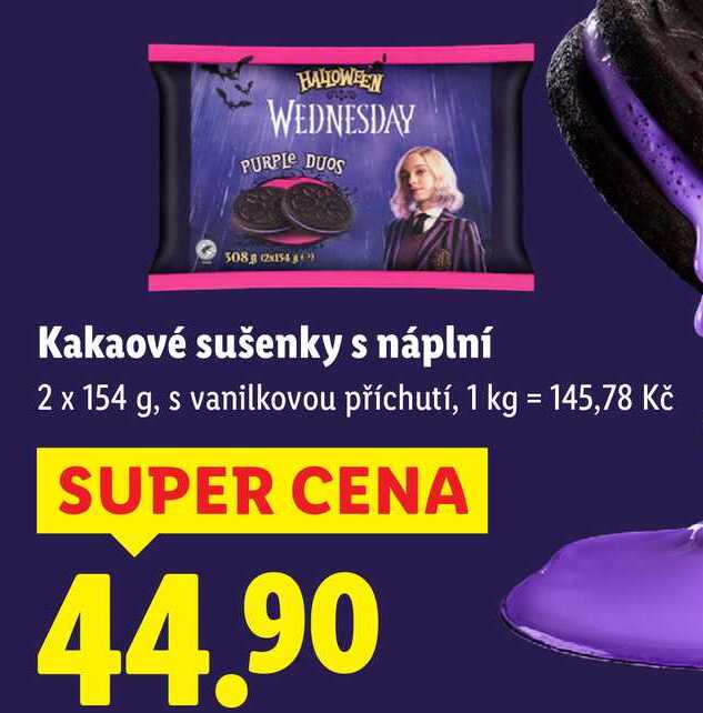 Kakaové sušenky s náplní, 2x 154 g