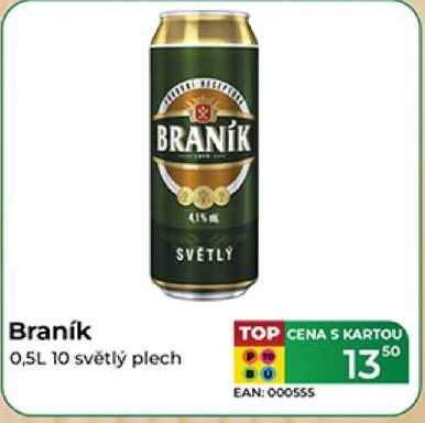 Braník 0,5L 10 světlý plech   v akci