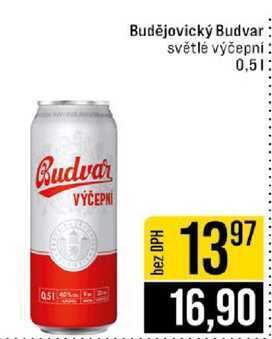 Budějovický Budvar světlé výčepní plech 0,5 l
