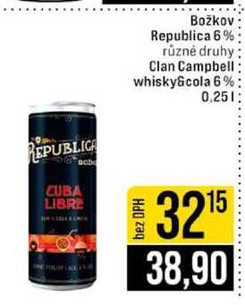Božkov Republica 6% plech 0,25 l 