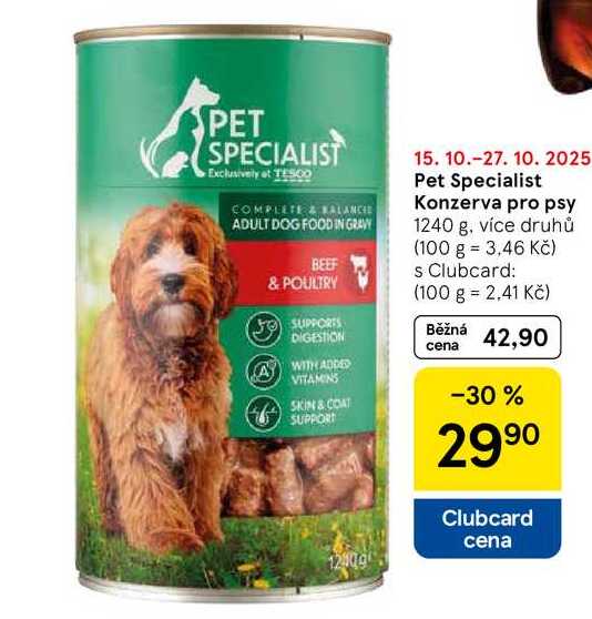 Pet Specialist Konzerva pro psy, 1240 g, více druhů 