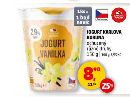 JOGURT KARLOVA KORUNA ochucený, 150 g 