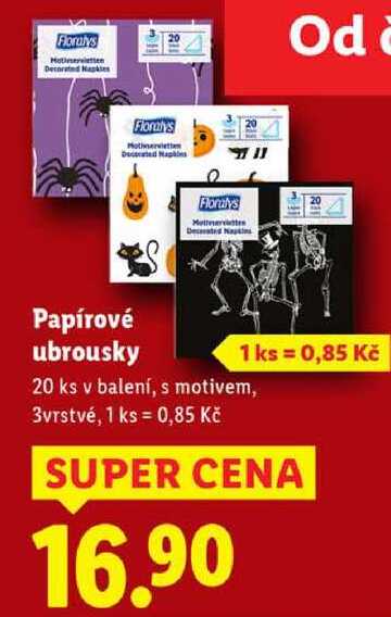 Papírové ubrousky, 20 ks 