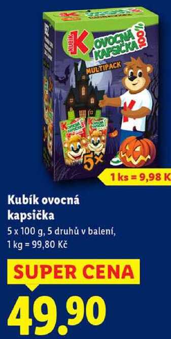 Kubík ovocná kapsička, 5x 100 g