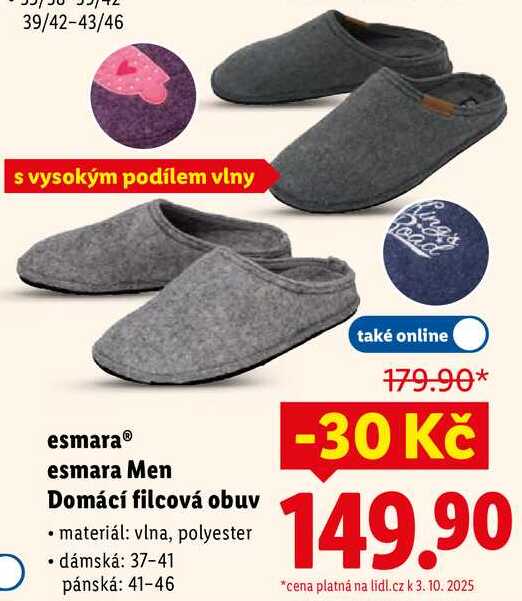 esmara Men Domácí filcová obuv 