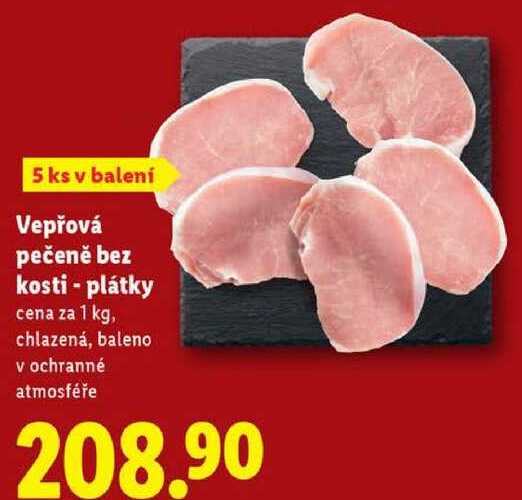 Vepřová pečeně bez kosti - plátky, cena za 1 kg