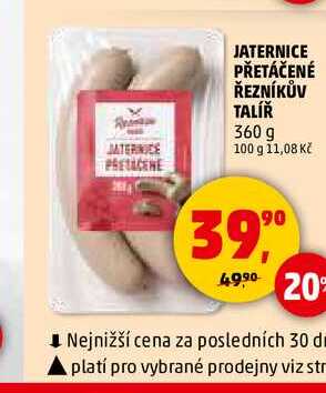 JATERNICE PŘETÁČENÉ ŘEZNÍKŮV TALÍŘ, 360 g
