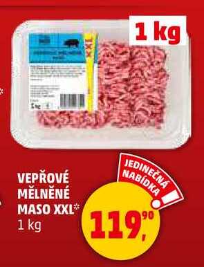 VEPŘOVÉ MĚLNĚNÉ MASO XXL, 1 kg 