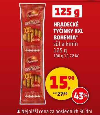 HRADECKÉ TYČINKY XXL BOHEMIA, 125 g 