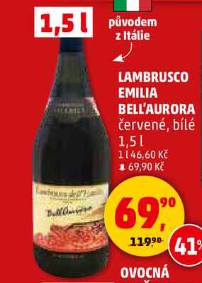 LAMBRUSCO EMILIA BELL'AURORA, 1,5 l