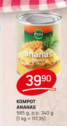 KOMPOT ANANAS 565 g. p.p. 340 g 