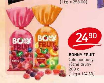 BONNY FRUIT želé bonbony různé druhy 200 g