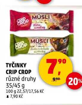 TYČINKY CRIP CROP, 35/45 g