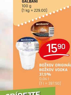 BOŽKOV VODKA 37,5% 0,04l