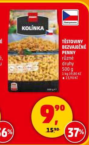 TĚSTOVINY BEZVAJEČNÉ PENNY, 500 g 