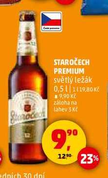 STAROČECH PREMIUM světlý ležák, 0,5 l