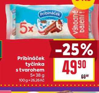 Pribináček tyčinka s tvarohem 5x38g