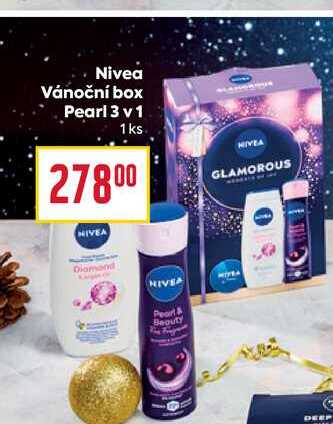 Nivea Vánoční box Pearl 3 v 1 1ks