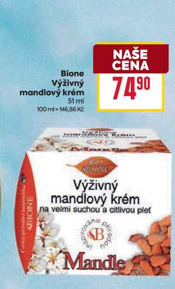 Bione Výživný mandlový krém 51 ml 