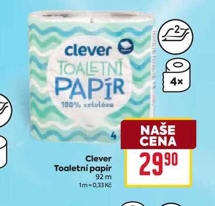 Clever Toaletní papír 92 m