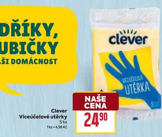 Clever Víceúčelové utěrky 5 ks