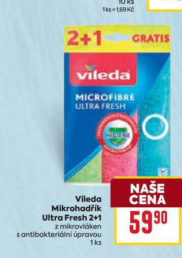 Vileda Mikrohadřík Ultra Fresh 2+1 z mikrovláken s antibakteriální úpravou 1ks