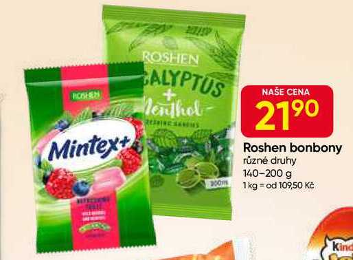 Roshen bonbony různé druhy 140-200 g