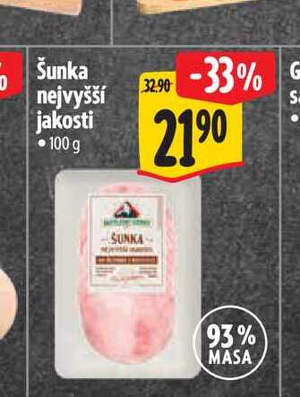 Šunka nejvyšší jakosti 100 g 