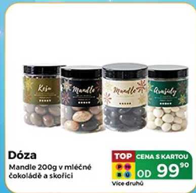 Dóza Mandle 200g v mléčné čokoládě a skořici 