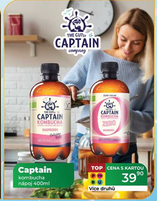Captain kombucha nápoj 400ml  
